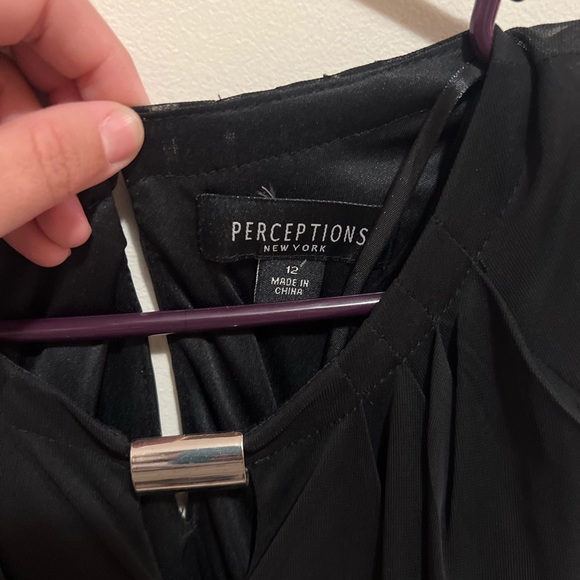 NWT Woman’s Size 12 Perceptions New York Dress Black And Silver Color - Picture 4 of 4